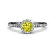 3 - Syna Signature Yellow and White Diamond Halo Engagement Ring 