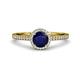 3 - Syna Signature Blue Sapphire and Diamond Halo Engagement Ring 