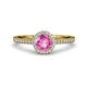 3 - Syna Signature Pink Sapphire and Diamond Halo Engagement Ring 