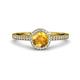 3 - Syna Signature Citrine and Diamond Halo Engagement Ring 