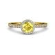 3 - Syna Signature Yellow Sapphire and Diamond Halo Engagement Ring 