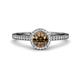 3 - Syna Signature Smoky Quartz and Diamond Halo Engagement Ring 