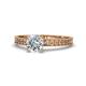 1 - Janina Retro Semi Mount Heart Engraved Solitaire Engagement Ring 