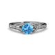 3 - Grianne Signature Blue Topaz and Diamond Engagement Ring 