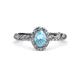 3 - Allene Signature Oval Cut Halo Engagement Ring 