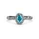 3 - Allene Signature Oval Cut Halo Engagement Ring 