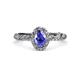 3 - Allene Signature Oval Cut Halo Engagement Ring 