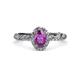 3 - Allene Signature Oval Cut Halo Engagement Ring 
