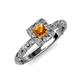 3 - Allene Signature Princess Cut Halo Engagement Ring 