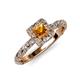 3 - Allene Signature Princess Cut Halo Engagement Ring 