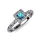3 - Allene Signature Princess Cut Halo Engagement Ring 