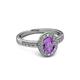 2 - Olea Oval Cut Amethyst and Diamond Engagement Ring 