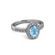 2 - Olea Oval Cut Blue Topaz and Diamond Engagement Ring 