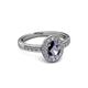 2 - Olea Oval Cut Iolite and Diamond Engagement Ring 