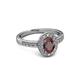 2 - Olea Oval Cut Red Garnet and Diamond Engagement Ring 