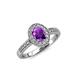 3 - Olea Oval Cut Amethyst and Diamond Engagement Ring 