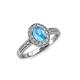 3 - Olea Oval Cut Blue Topaz and Diamond Engagement Ring 