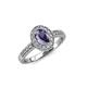 3 - Olea Oval Cut Iolite and Diamond Engagement Ring 