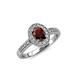 3 - Olea Oval Cut Red Garnet and Diamond Engagement Ring 