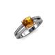 3 - Leilani Cushion Cut Citrine and Diamond Solitaire Plus Engagement Ring 