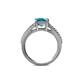 4 - Leilani Cushion Cut London Blue Topaz and Diamond Solitaire Plus Engagement Ring 