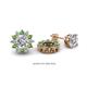 1 - Florice Round Green Garnet and Diamond Flower Jacket Earrings 