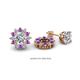 1 - Florice Round Amethyst and Diamond Flower Jacket Earrings 