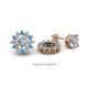 1 - Florice Round Blue Topaz and Diamond Flower Jacket Earrings 