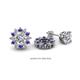 1 - Florice Round Iolite and Diamond Flower Jacket Earrings 