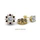 1 - Florice Round Red Garnet and Diamond Flower Jacket Earrings 