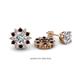 1 - Florice Round Red Garnet and Diamond Flower Jacket Earrings 