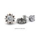 1 - Florice Round Smoky Quartz and Diamond Flower Jacket Earrings 