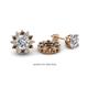 1 - Florice Round Smoky Quartz and Diamond Flower Jacket Earrings 