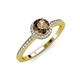 4 - Syna Signature Smoky Quartz and Diamond Halo Engagement Ring 