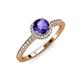 4 - Syna Signature Iolite and Diamond Halo Engagement Ring 