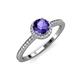 4 - Syna Signature Iolite and Diamond Halo Engagement Ring 