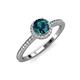 4 - Syna Signature Blue and White Diamond Halo Engagement Ring 