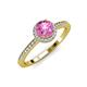 4 - Syna Signature Pink Sapphire and Diamond Halo Engagement Ring 