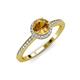 4 - Syna Signature Citrine and Diamond Halo Engagement Ring 
