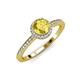 4 - Syna Signature Yellow Sapphire and Diamond Halo Engagement Ring 