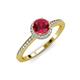 4 - Syna Signature Ruby and Diamond Halo Engagement Ring 
