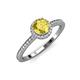 4 - Syna Signature Yellow Sapphire and Diamond Halo Engagement Ring 