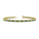 1 - Cliona 3.30 mm Green Garnet and Diamond Eternity Tennis Bracelet 