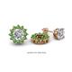 1 - Florice Round Green Garnet Flower Jacket Earrings 