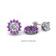 1 - Florice Round Amethyst Flower Jacket Earrings 