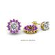 1 - Florice Round Amethyst Flower Jacket Earrings 