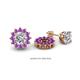 1 - Florice Round Amethyst Flower Jacket Earrings 