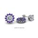 1 - Florice Round Iolite Flower Jacket Earrings 