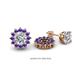 1 - Florice Round Iolite Flower Jacket Earrings 