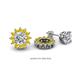 1 - Florice Round Yellow Sapphire Flower Jacket Earrings 